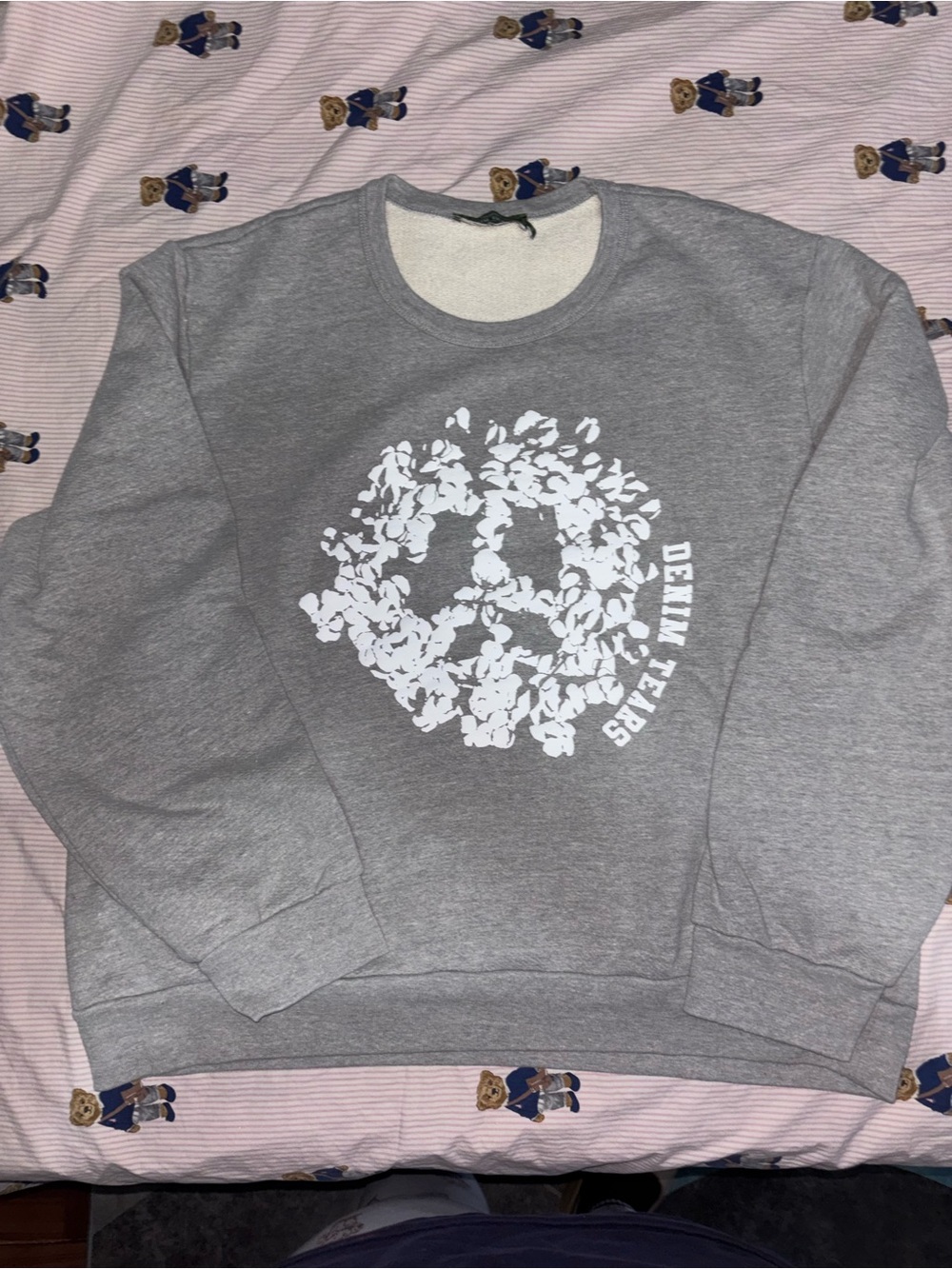 Denim Tears Gray Floral Skull Crewneck Sweatshirt NEW NT